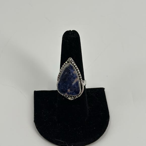 Sodalite sterling silver ring size 8.25 - Picture 2 of 5